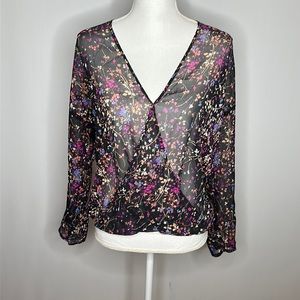 Aqua top blouse for women size small